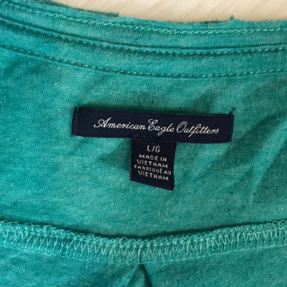 Teal AE three quarter sleeve top - Picture 2 of 4
